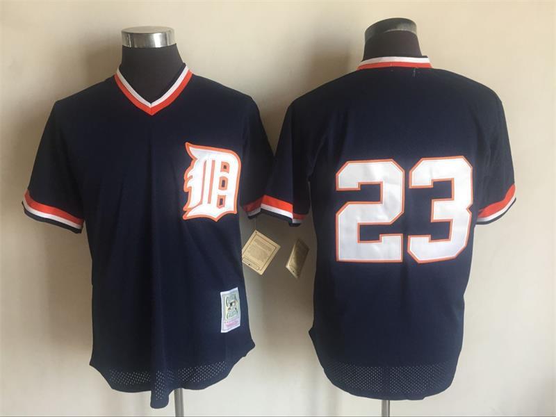 2017 MLB Detroit Tigers #23 Kirk Gibson Blue Throwback Jerseys->houston astros->MLB Jersey